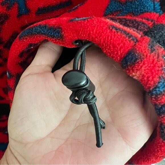 L.L. Bean Red and Black Patterned Fleece Pullover - Picture 9 of 12